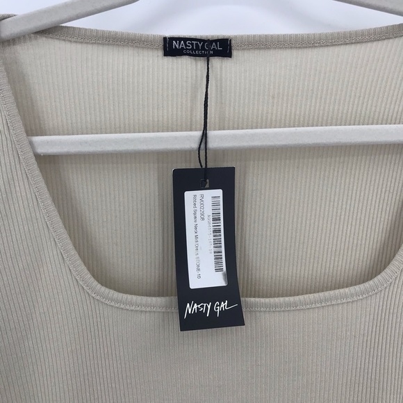 ✨HP✨ Nasty Gal Ribbed Square Neck Midi Dress 6 - Picture 4 of 6